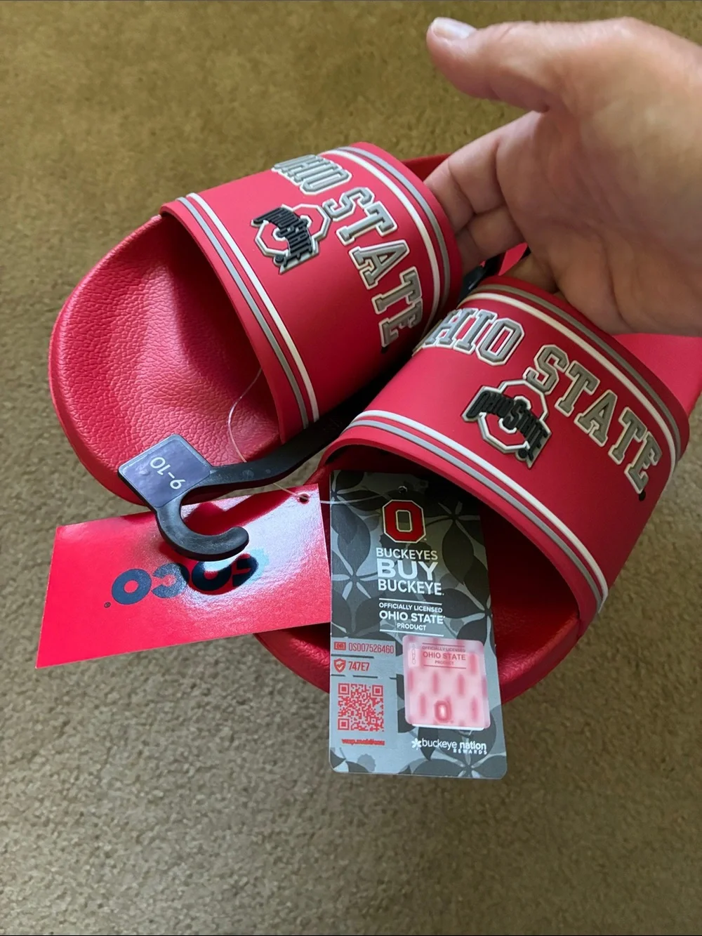 Ohio State Buckeyes Men’s Slides - Vatious Sizes